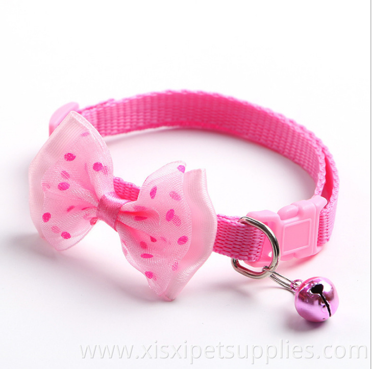 colorful bow adjustable pet collar for cat